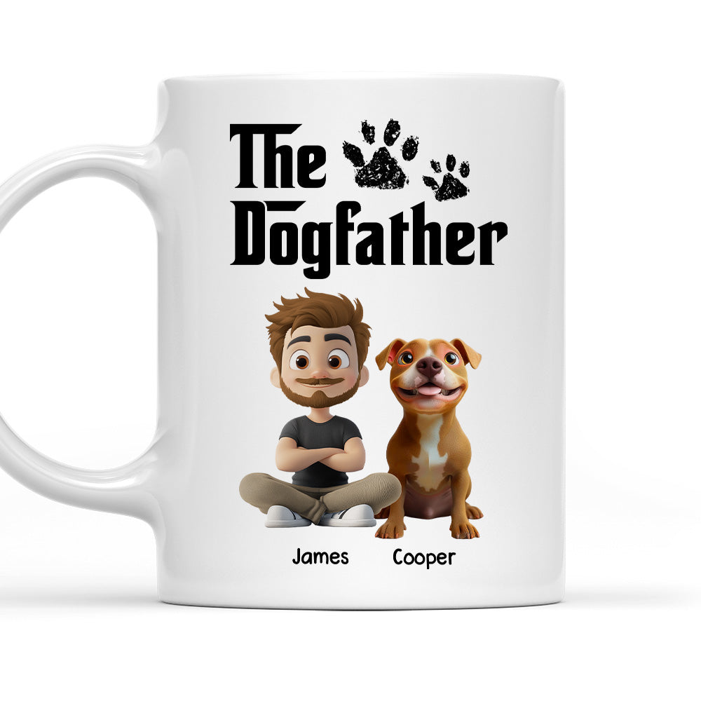 Custom Father's day Birthday Gifts For Dog Dad, Dog Lovers • White Cool Dog Father - Personalized Coffee Mug