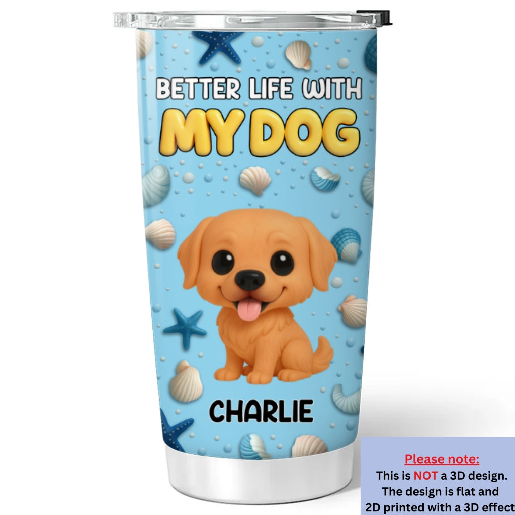 Custom Christmas Birthday Gifts For Dog Mom, Dog Lovers • More Than Better - Personalized 3D Inflated Effect Tumbler