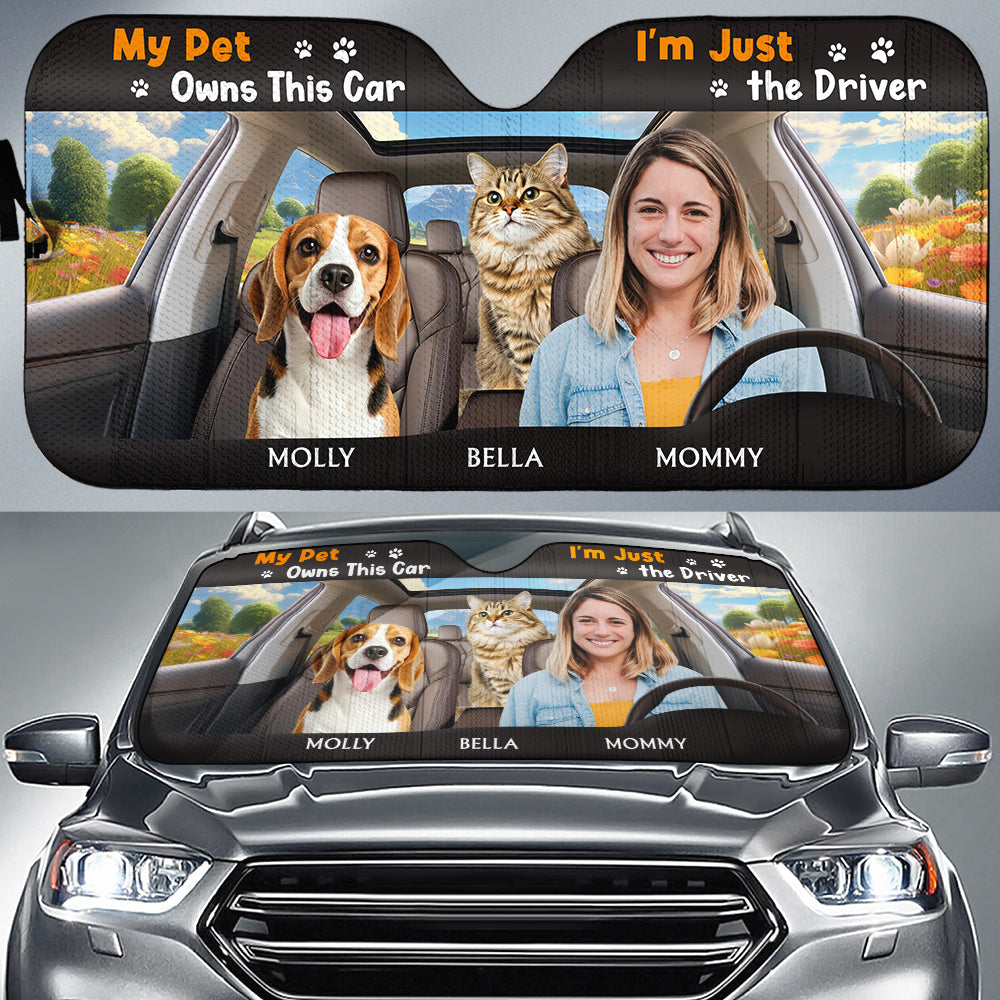 My Pets Owns This Car Photo - Personalized Car Sunshade