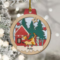 Winter Pet Walking - Personalized 2-layered Wood Ornament