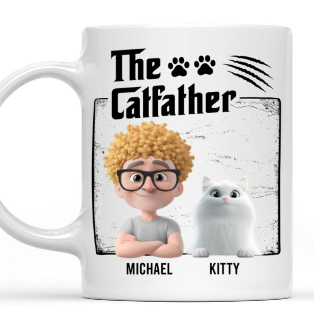 Custom Father's day Birthday Gifts For Cat Dad, Cat Lovers • The Catfather - Personalized Coffee Mug