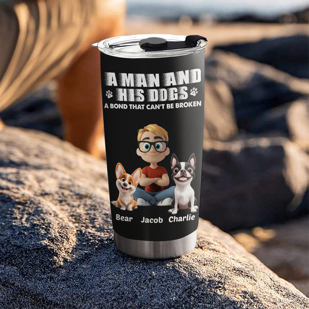 Custom Father's day Birthday Gifts For Dog Dad, Dog Lovers • Best Dog Dad Ever - Personalized Tumbler