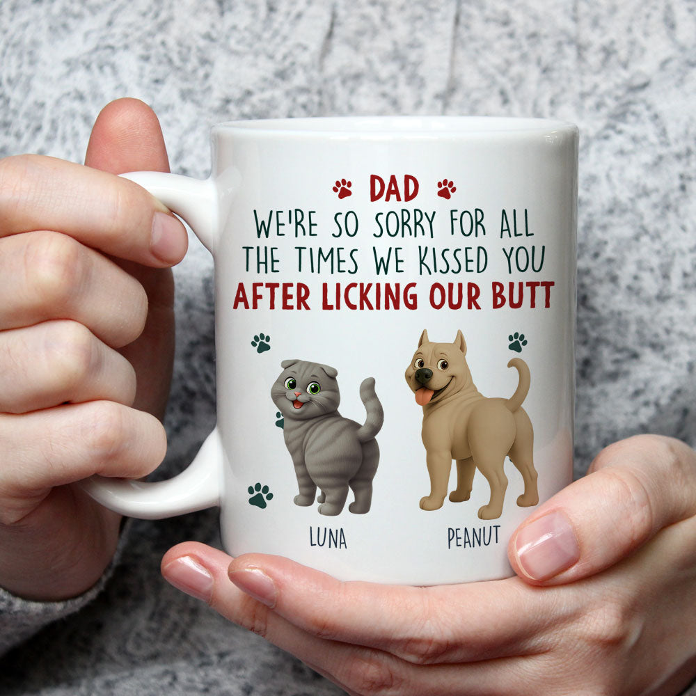 Custom Christmas Birthday Gifts For Dog Lovers • Sorry Mom Dad Pet Version - Personalized Coffee Mug