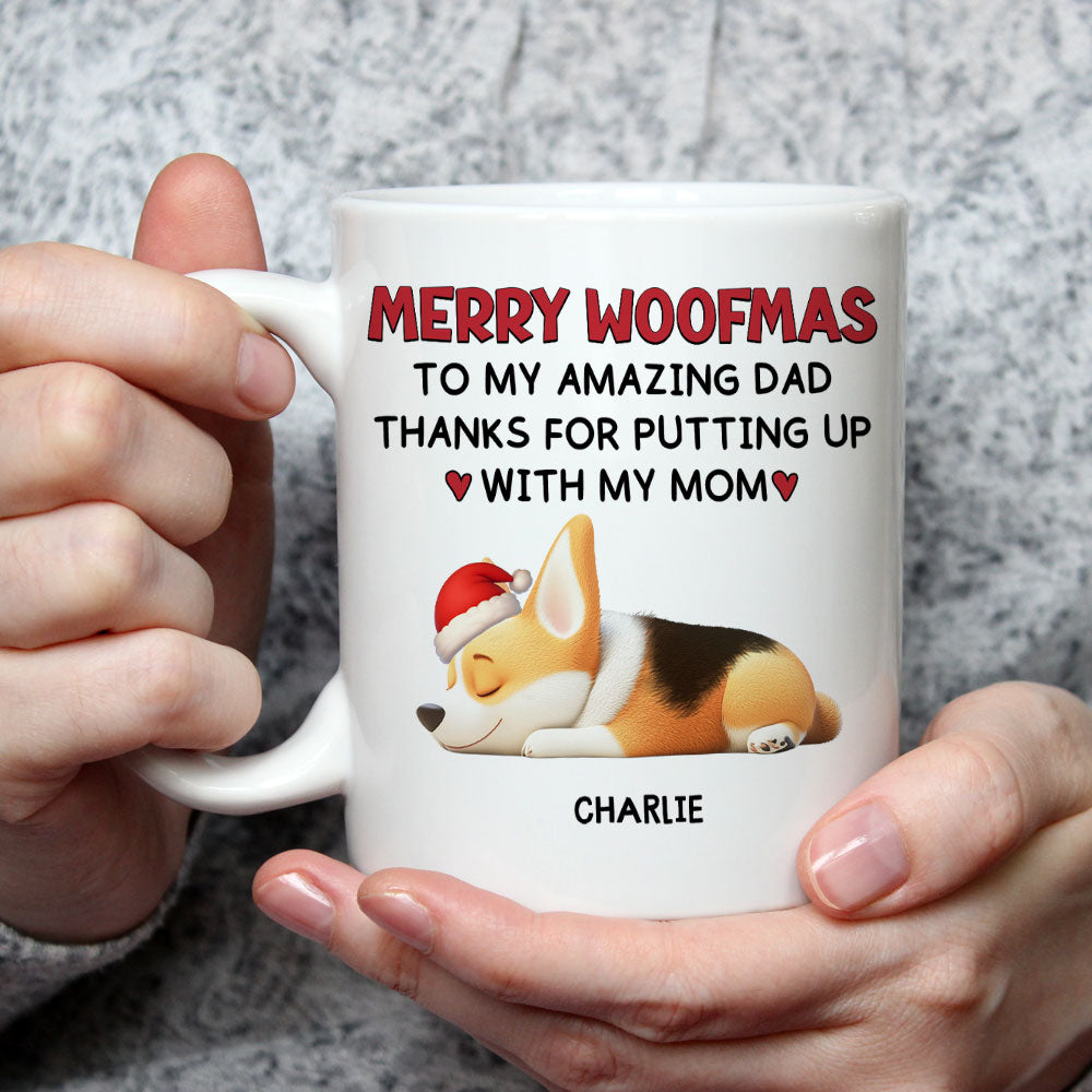 Custom Christmas Birthday Gifts For Dog Dad, Dog Lovers • Putting Up With My Mom Mum Christmas - Persionalized Coffee Mug