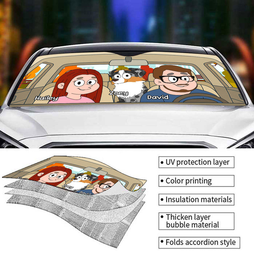 Custom Christmas Birthday Gifts Car Accessories for Dog Parents • Paint The Town Blue - Personalized Car Sunshade