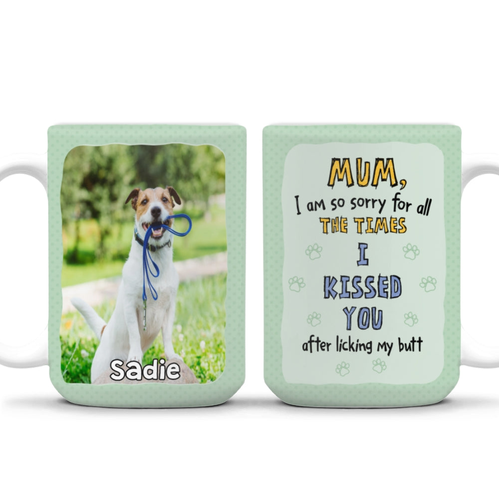 Custom Photo Mother's Father's day Birthday Gifts For Dog Lovers • Licking The Butt Photo - Personalized Coffee Mug