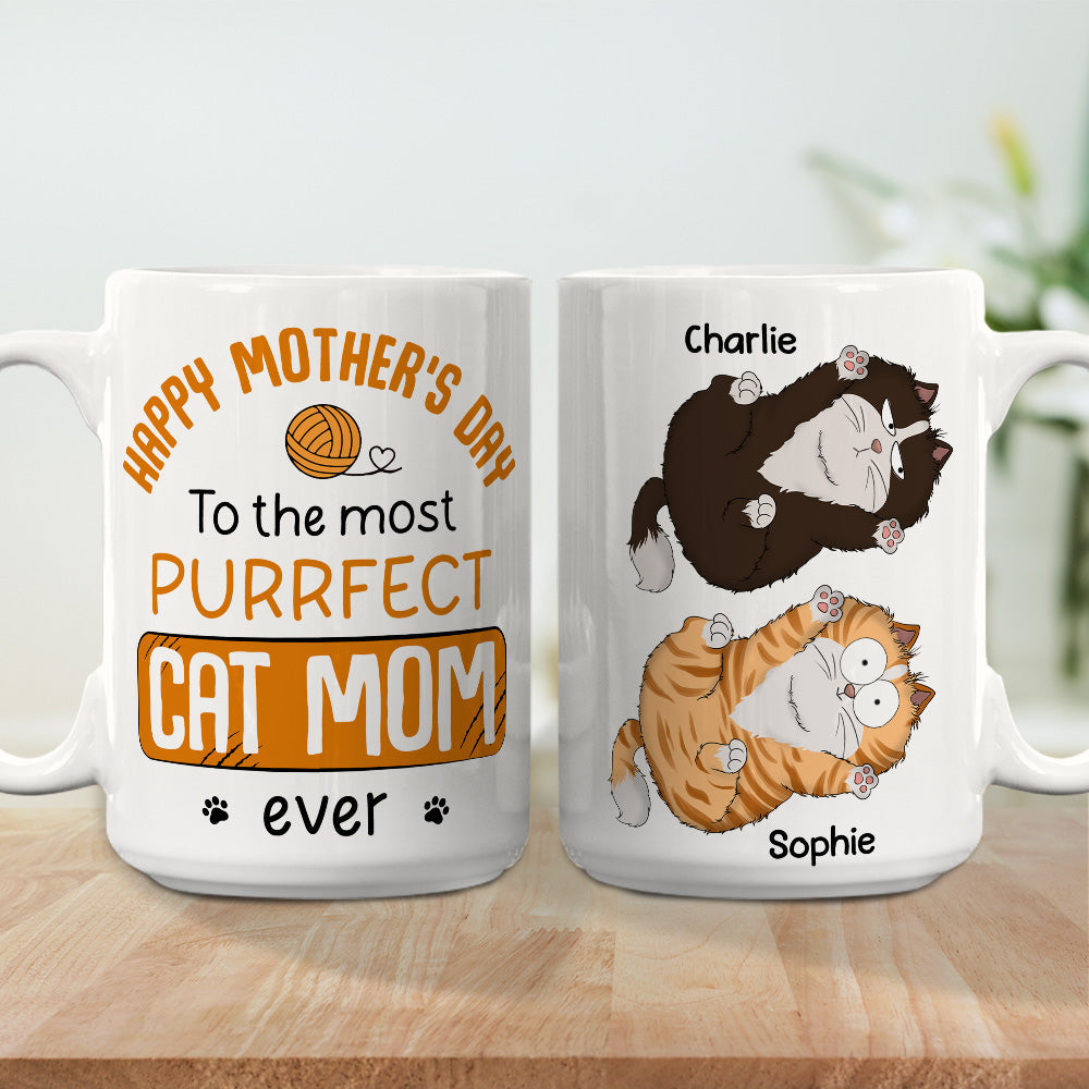Custom Christmas Birthday Gifts For Cat Lovers • Purrfect Cat Mom - Personalized Coffee Mug