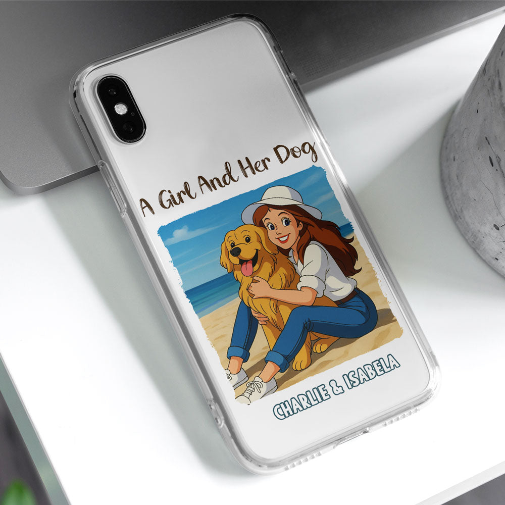 A Girl And Her Dog Vintage - Personalized Phone Case