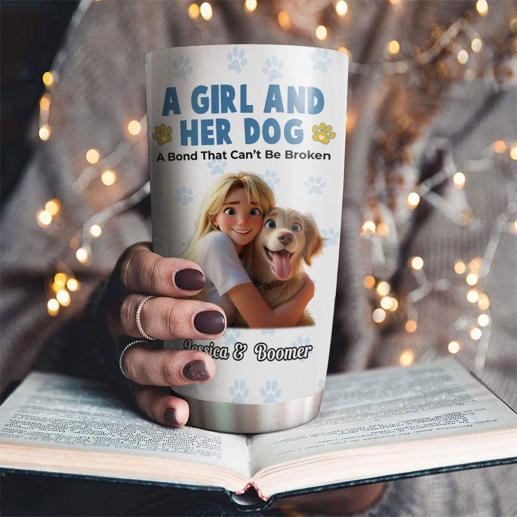 Custom Mother's day Birthday Gifts For Pet Mom, Pet Lovers • Girl And Her Pups - Personalized Tumbler
