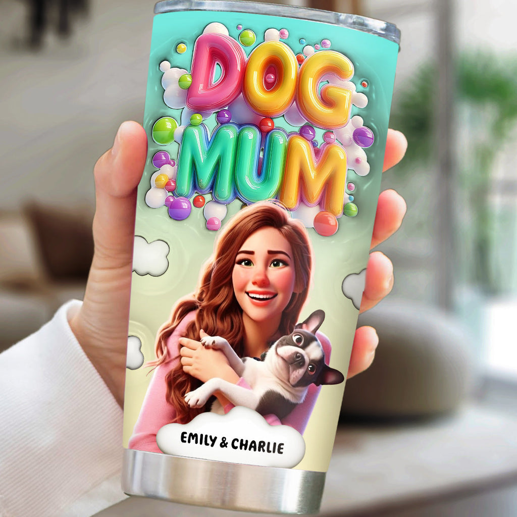 Custom Christmas Birthday Gifts For Pet Lovers • Puppy Love Moments - Personalized 3D Inflated Effect Tumbler