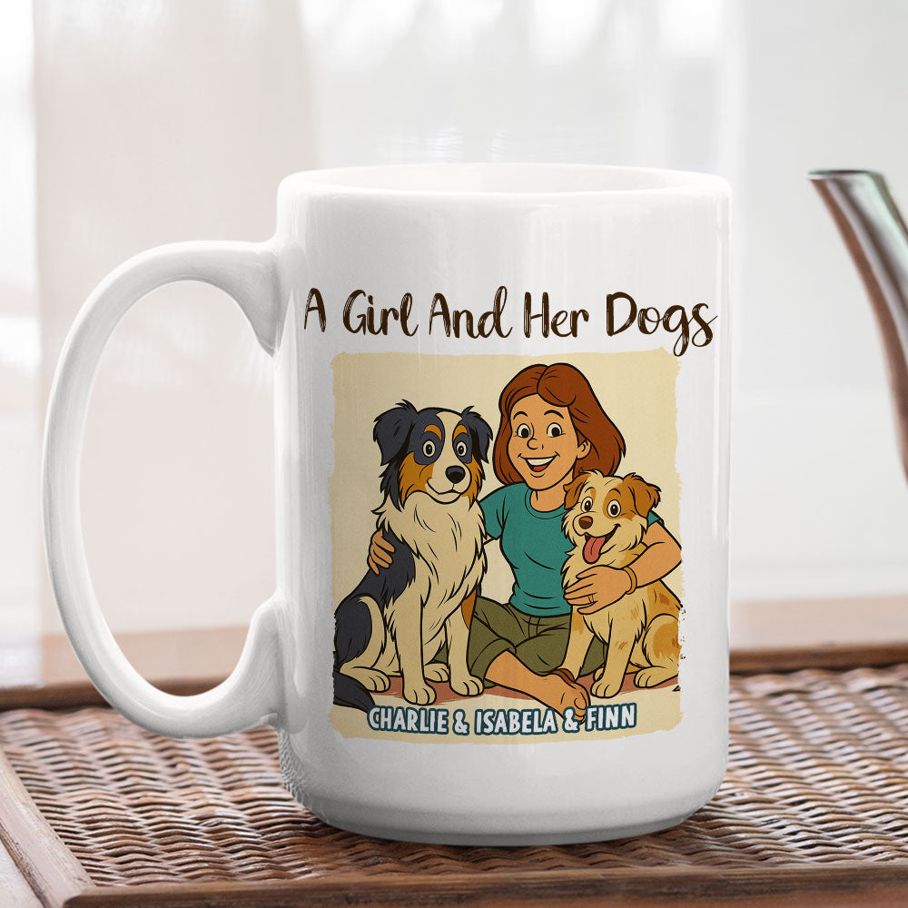 Custom Photo Christmas Birthday Gifts For Dog Mom, Dog Lovers • A Girl And Her Dog Vintage - Personalized Coffee Mug