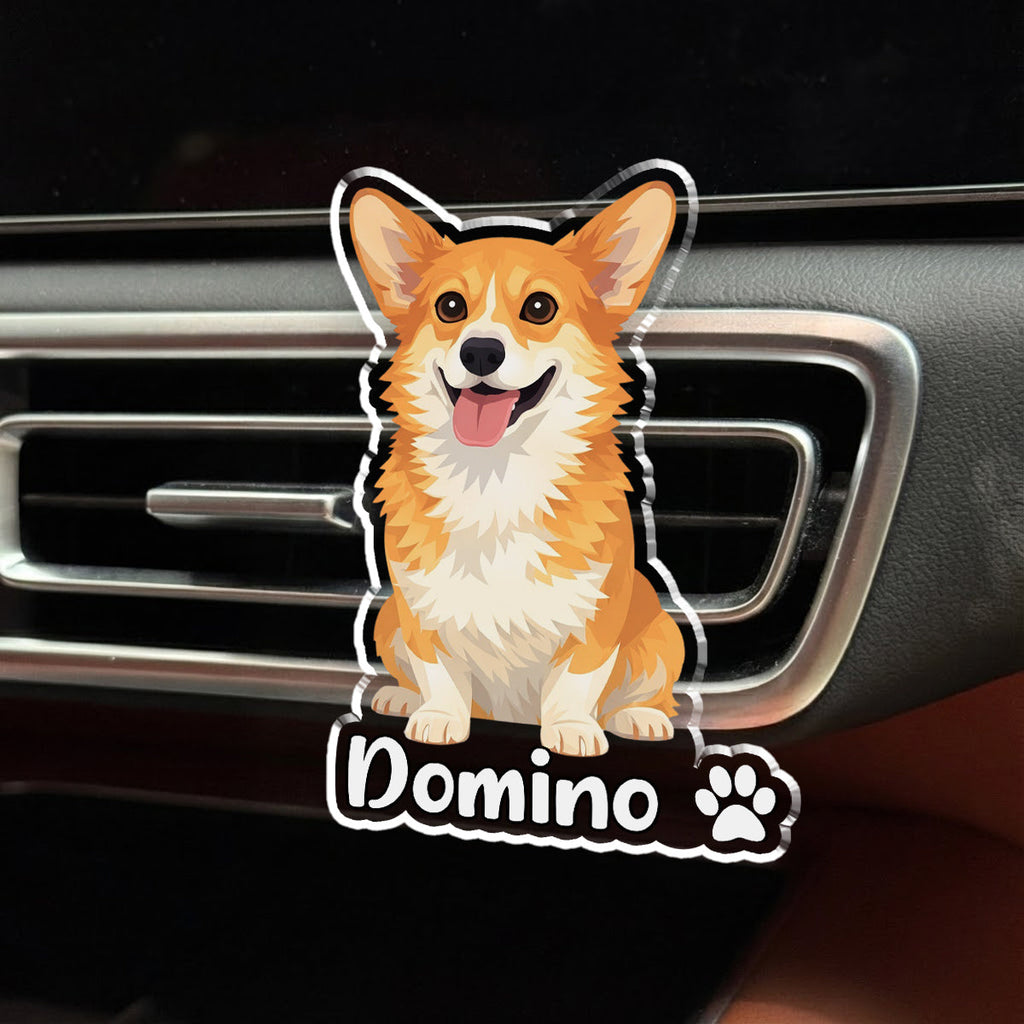 Here Is The Dog - Personalized Car Vent Clip