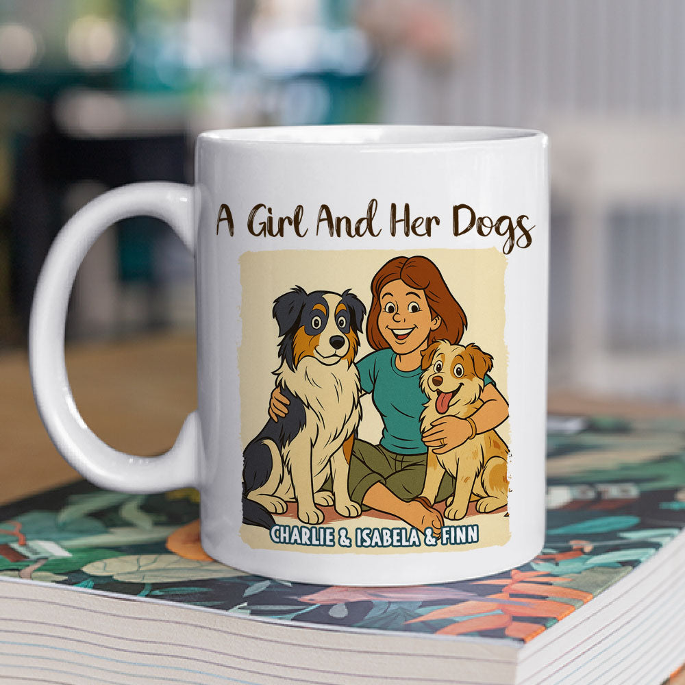 Custom Photo Christmas Birthday Gifts For Dog Mom, Dog Lovers • A Girl And Her Dog Vintage - Personalized Coffee Mug