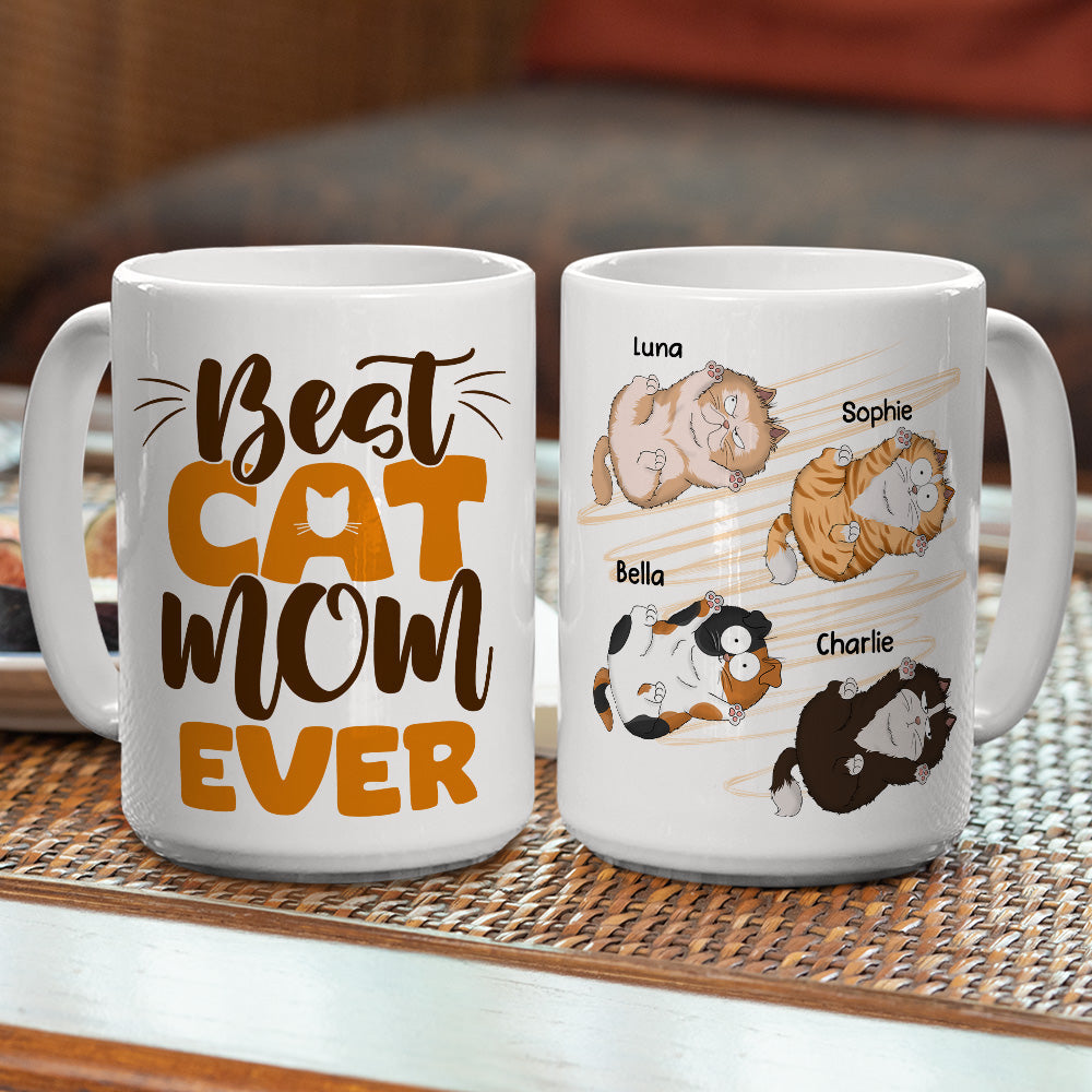 Custom Mother's day Birthday Gifts For Cat Mom, Cat Lovers • Best Cat Mom Ever - Personalized Coffee Mug