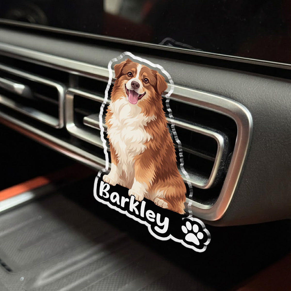Here Is The Dog - Personalized Car Vent Clip