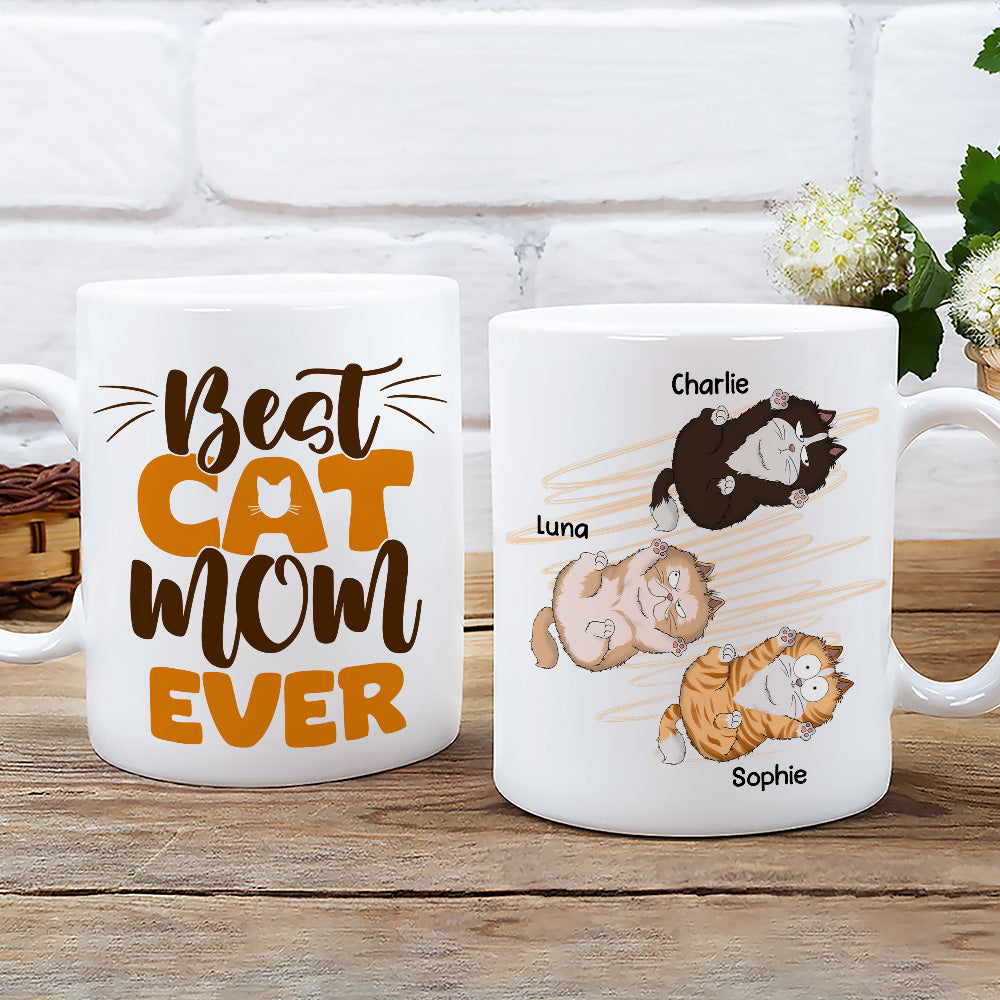 Custom Mother's day Birthday Gifts For Cat Mom, Cat Lovers • Best Cat Mom Ever - Personalized Coffee Mug
