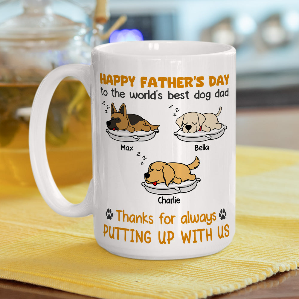 Custom Photo Christmas Birthday Gifts For Dog Lovers • Thanks For Always Putting Up - Personalized Coffee Mug
