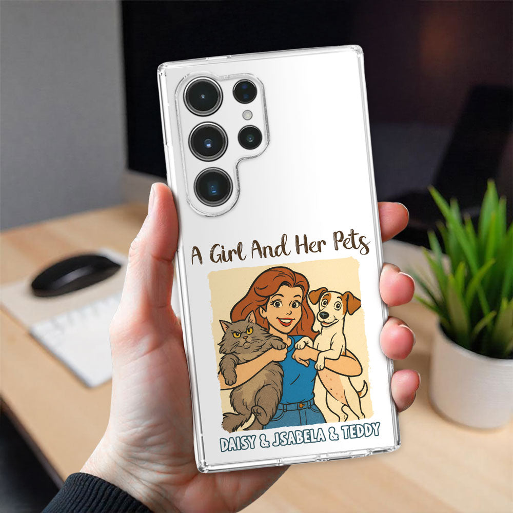 A Girl And Her Dog Vintage - Personalized Phone Case