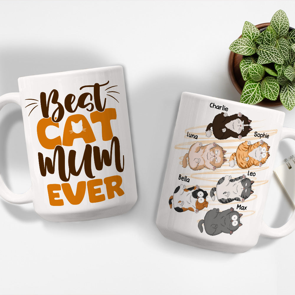 Custom Mother's day Birthday Gifts For Cat Mom, Cat Lovers • Best Cat Mom Ever - Personalized Coffee Mug