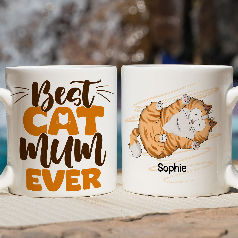 Custom Mother's day Birthday Gifts For Cat Mom, Cat Lovers • Best Cat Mom Ever - Personalized Coffee Mug