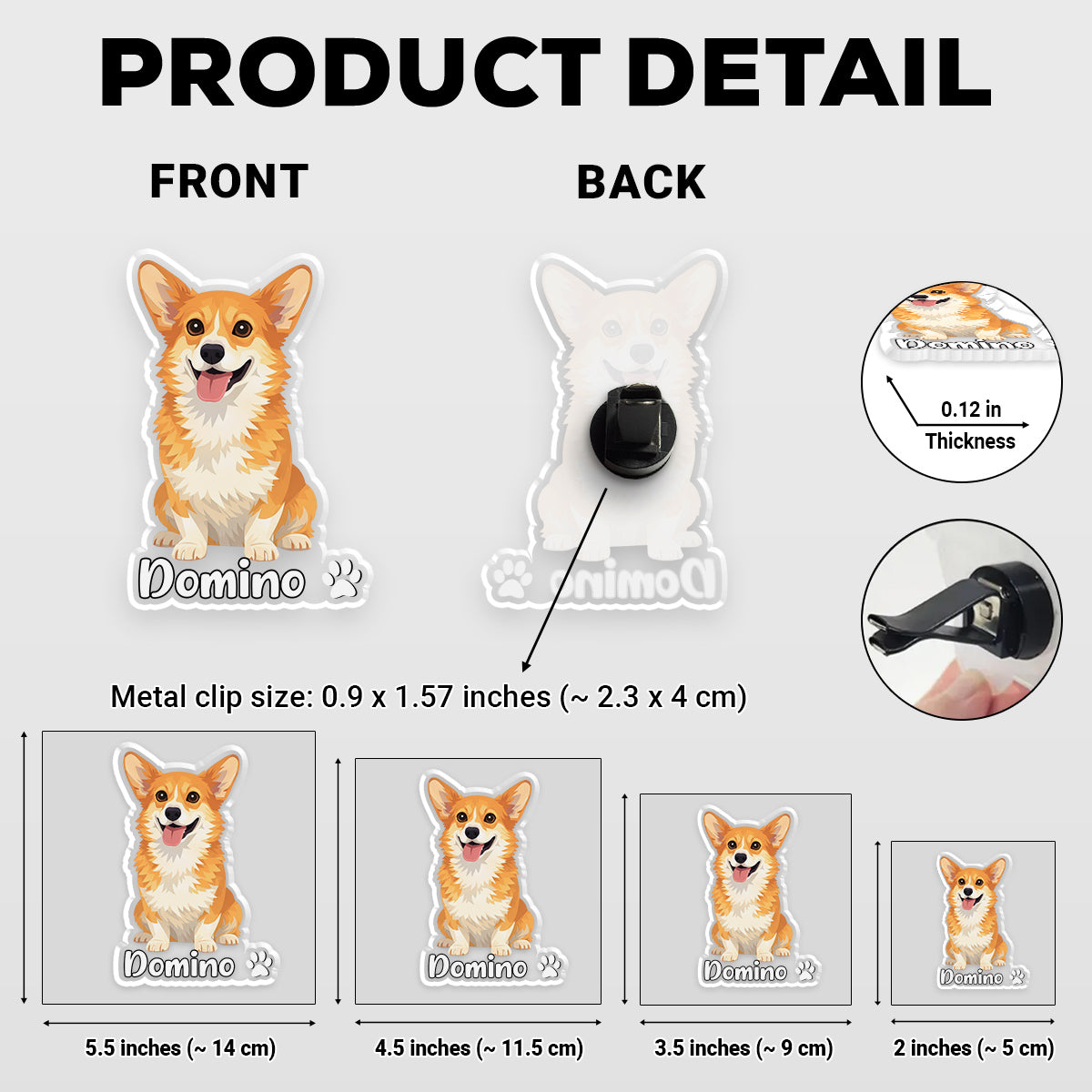 Here Is The Dog - Personalized Car Vent Clip