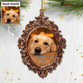 Custom Christmas Memorial Sympathy Gifts For Dogs, Cats • Forever Loved Photo Pet Memorial - Personalized Wood Ornament