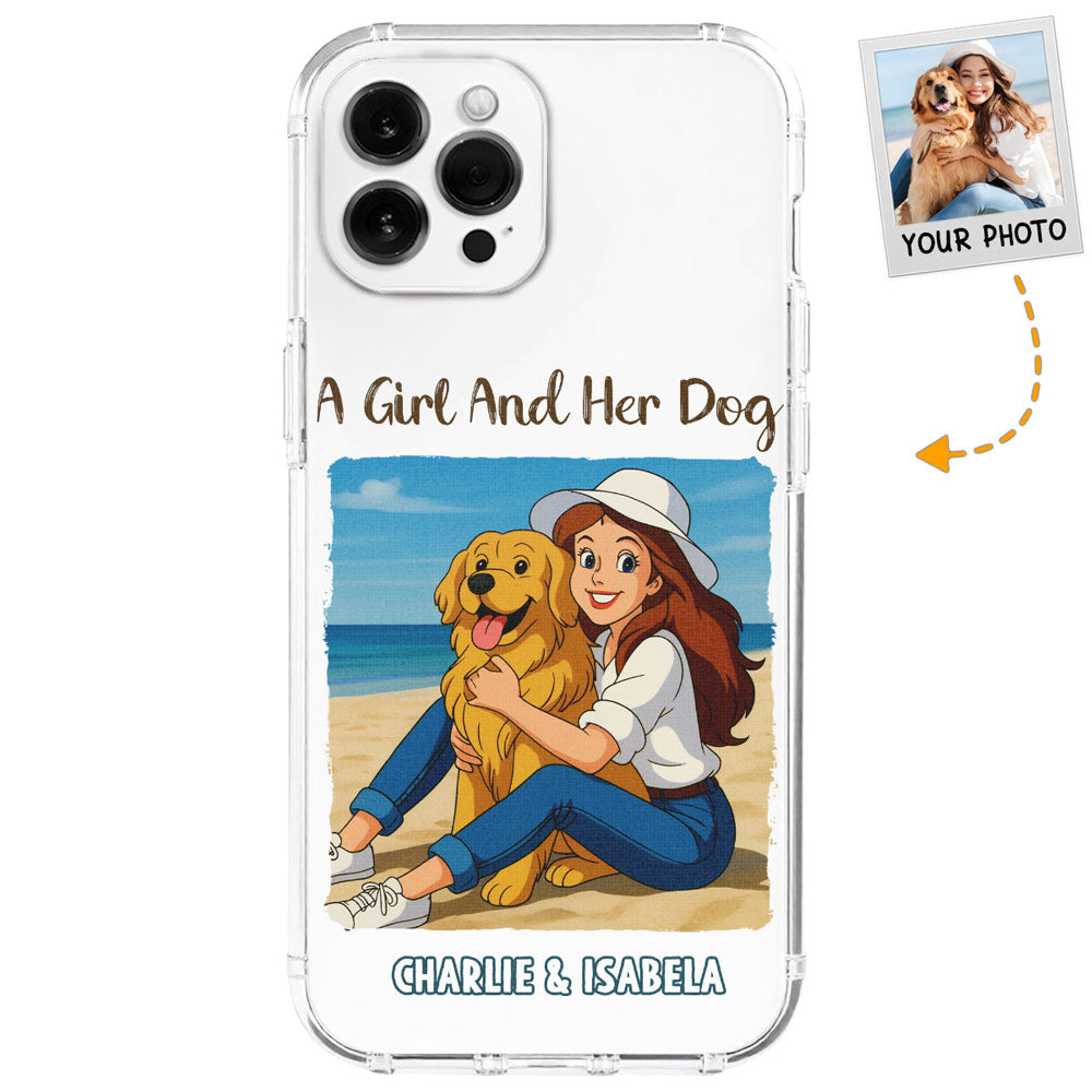 A Girl And Her Dog Vintage - Personalized Phone Case