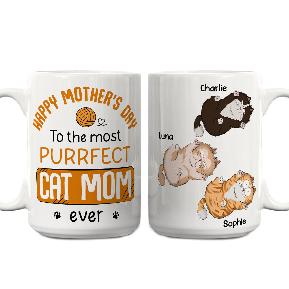 Custom Christmas Birthday Gifts For Cat Lovers • Purrfect Cat Mom - Personalized Coffee Mug