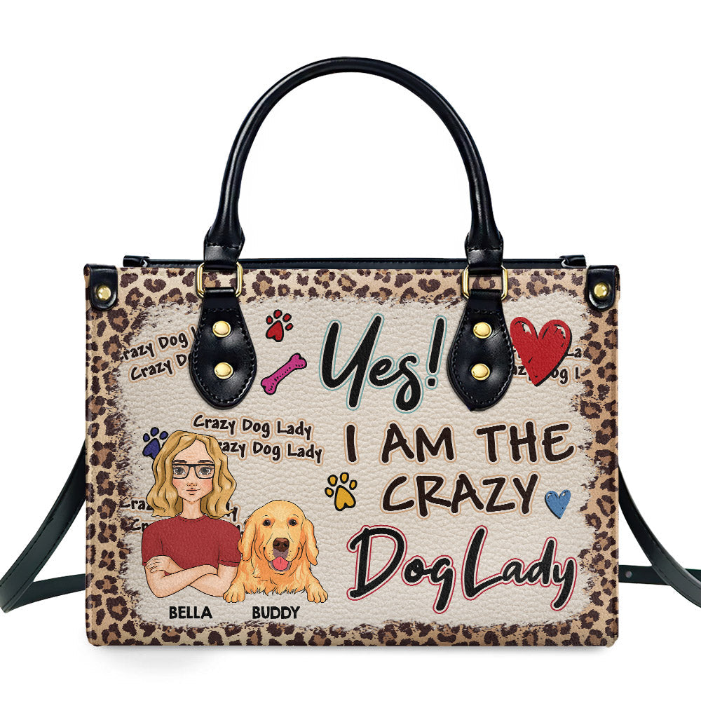 Crazy Dog Lady - Personalized Leather Bag