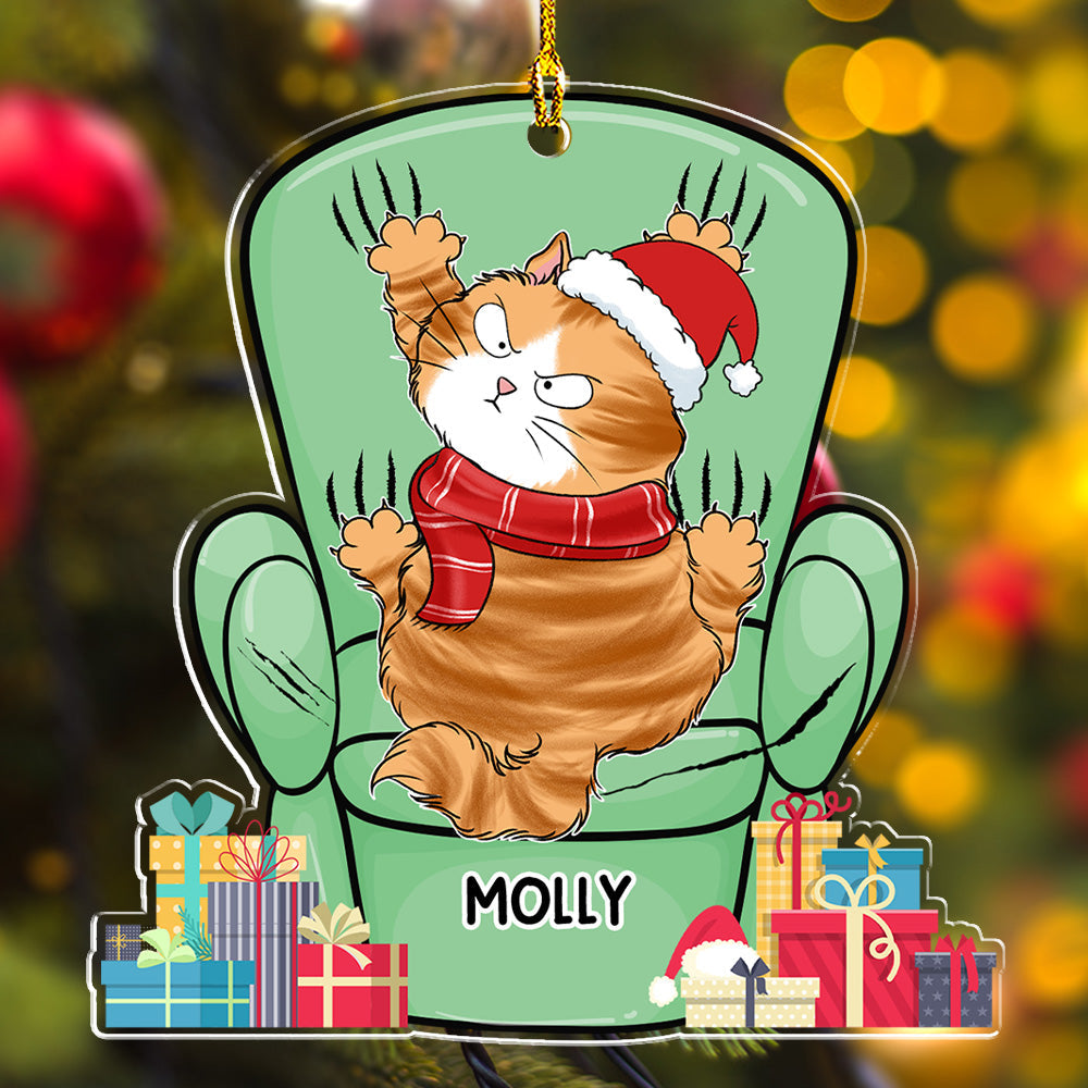 Cat Scratching Sofa- Personalized Acrylic Ornament