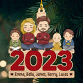 Happy Family - Personalized 1-layered Wood Ornament