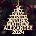 Family Name 2024 - Personalized 1-layered Wood Ornament