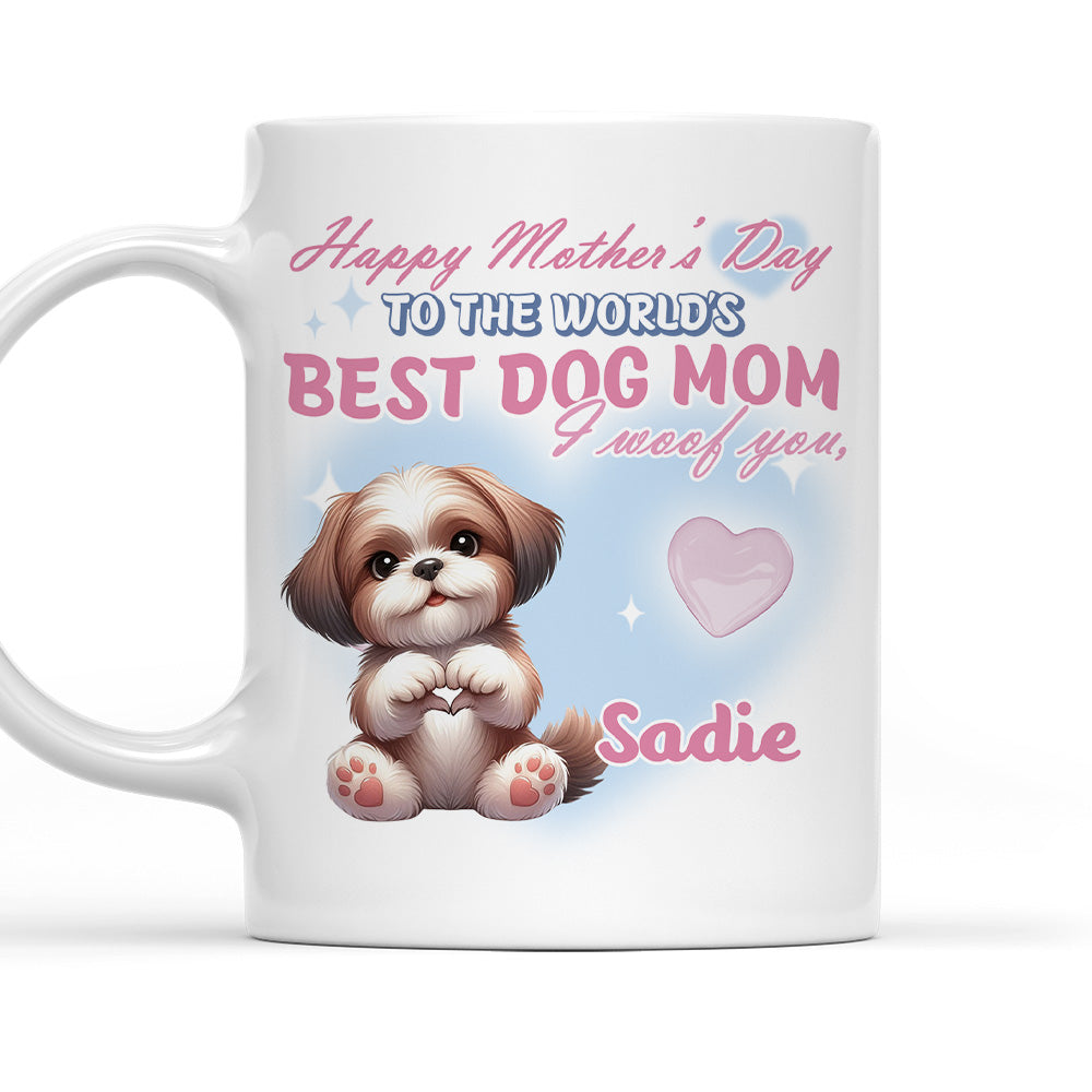 Custom Photo Mother's day Birthday Gifts For Dog Mom, Dog Lovers • To The World Best Dog Mom - Personalized Coffee Mug