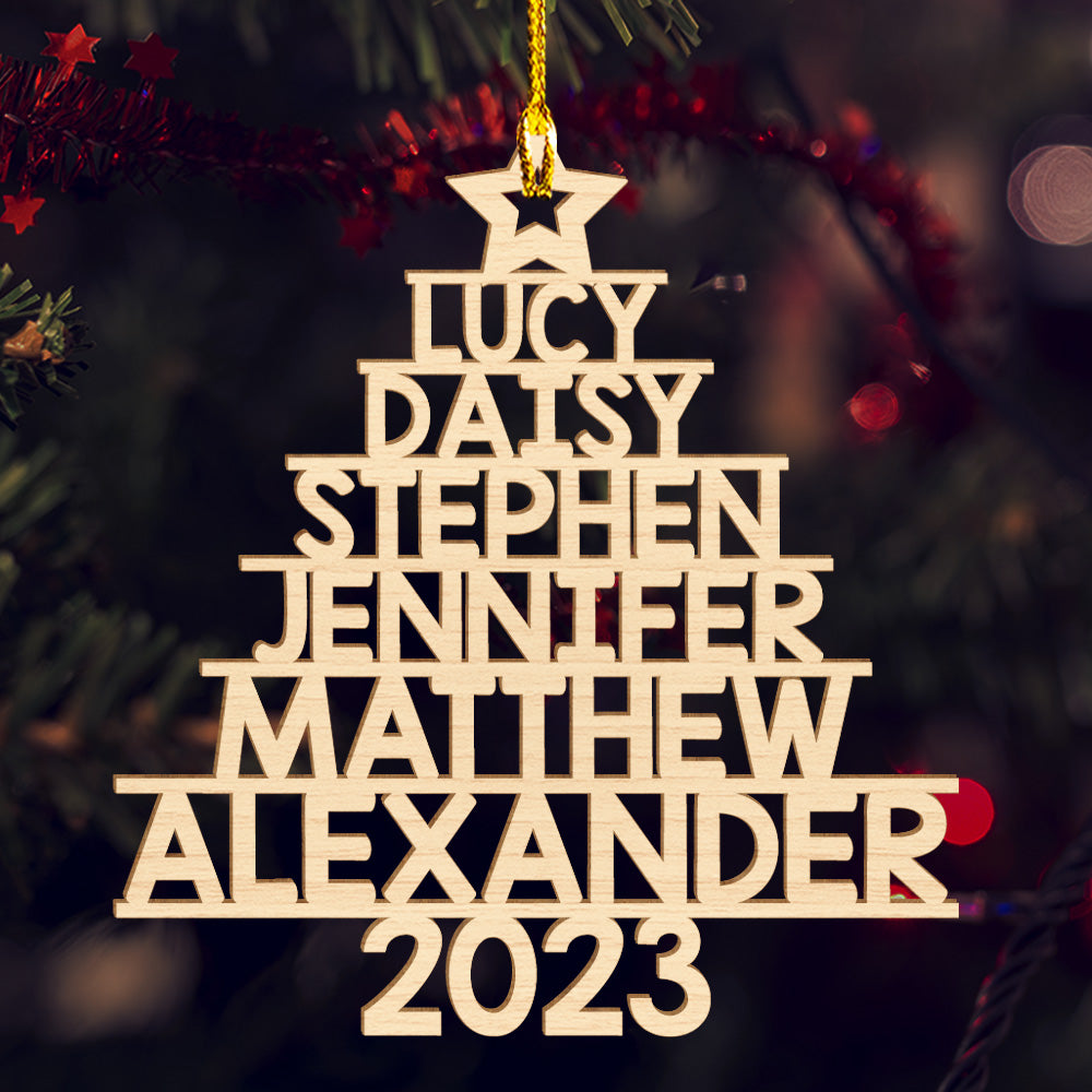 Family Name 2023 New Version - Personalized 1-layered Wood Ornament