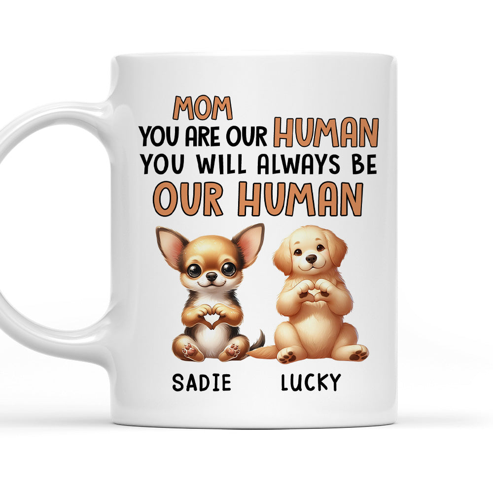 Custom Photo Mother's day Birthday Gifts For Dog Mom, Dog Lovers • Mom You Are Our Human - Personalized Coffee Mug