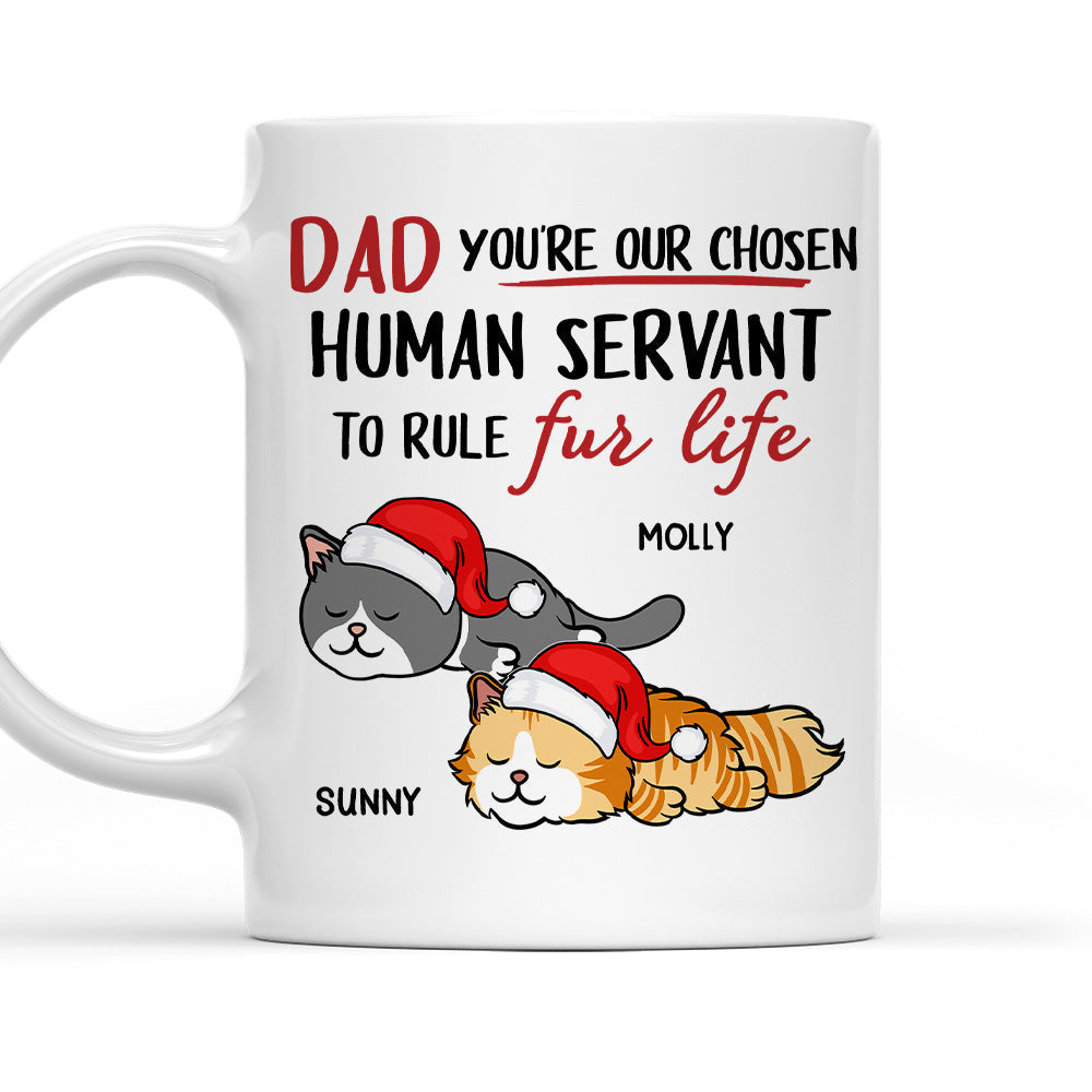 Custom Photo Mother's day Birthday Gifts For Cat Mom, Cat Lovers • Chosen Human Servant - Personalized Coffee Mug