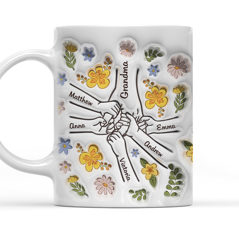 Hand In Hand, Also Heart In Heart - Personalized 3D Inflated Effect Mug
