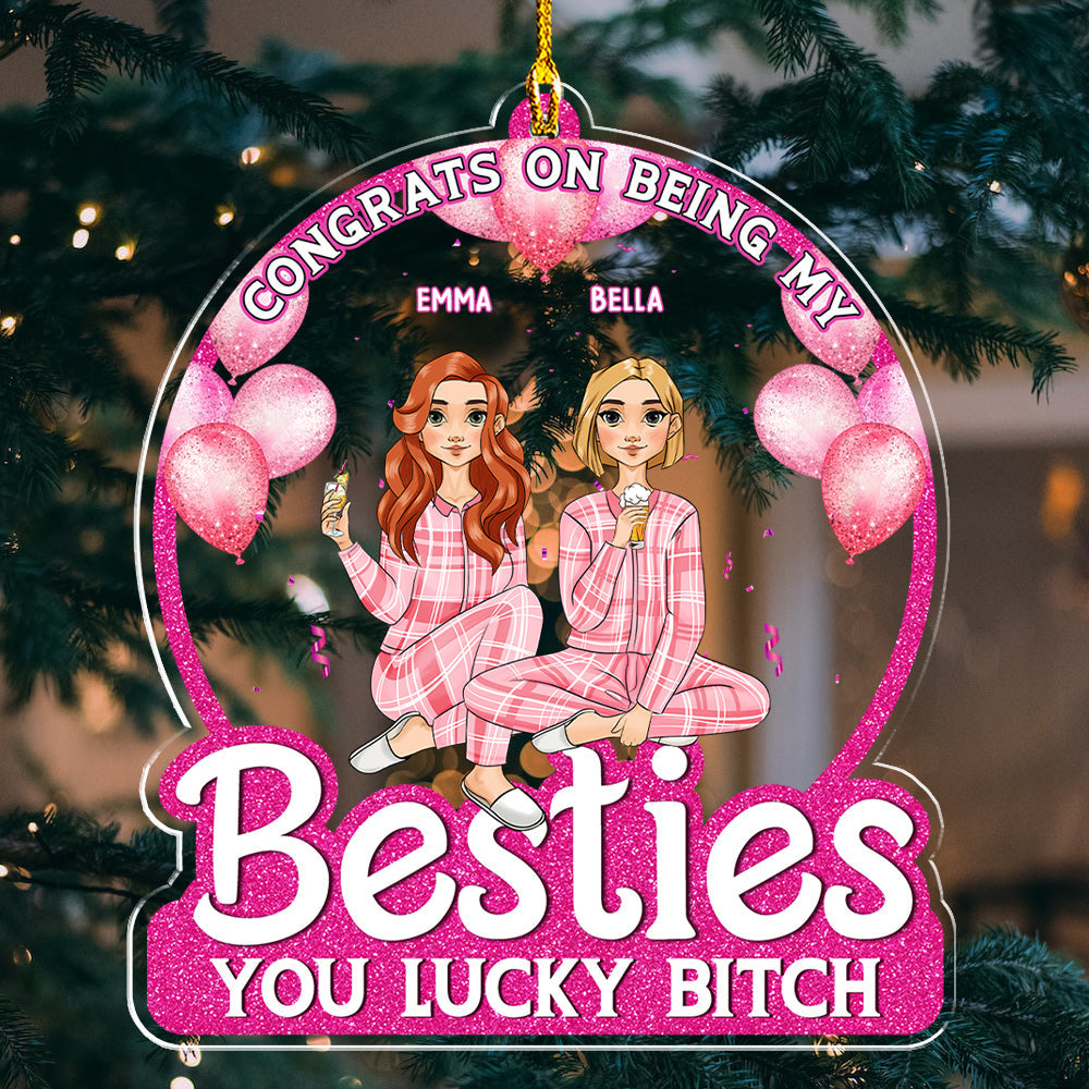 Pink Besties Forever - Personalized Acrylic Ornament