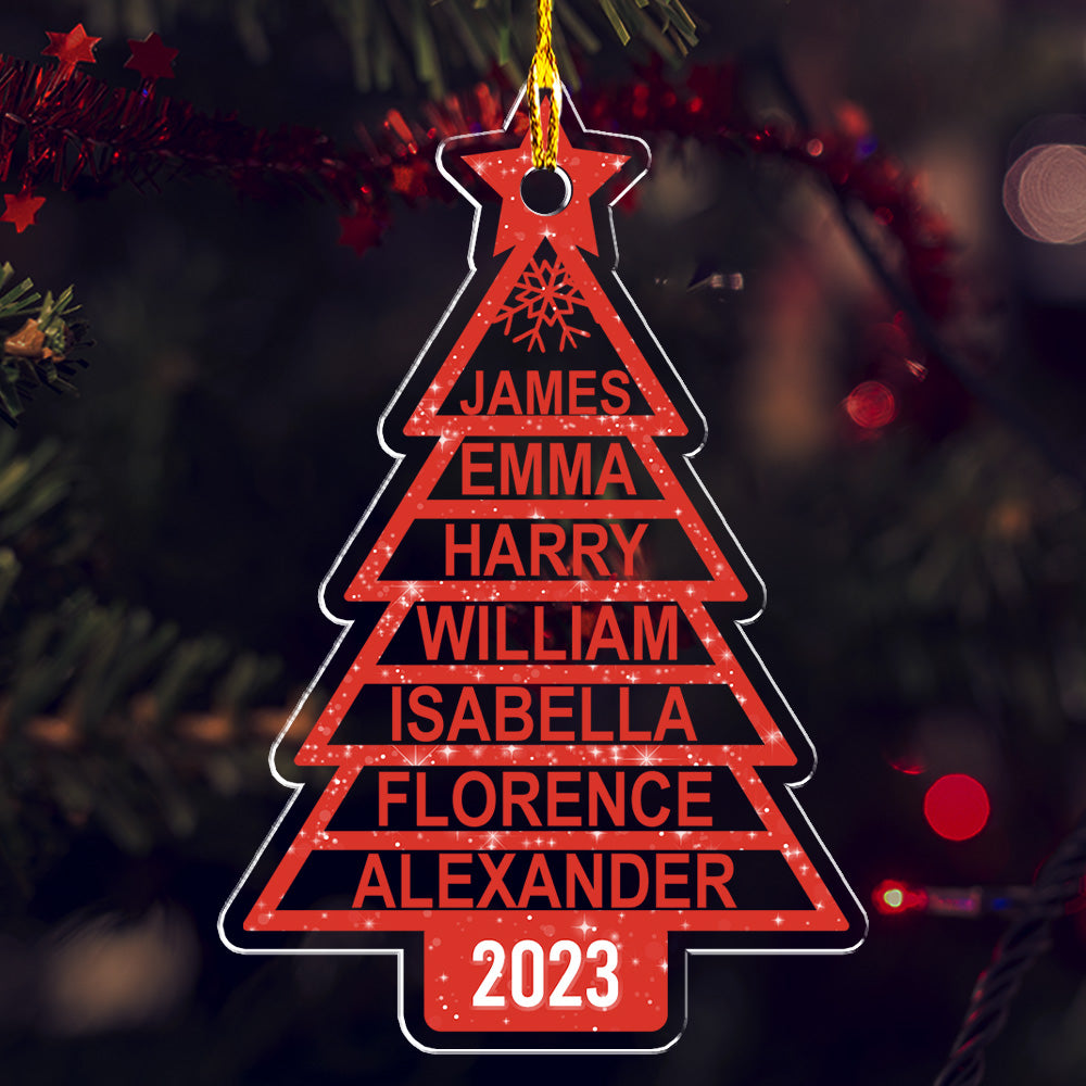 Family Christmas Tree - Personalized Acrylic Ornament