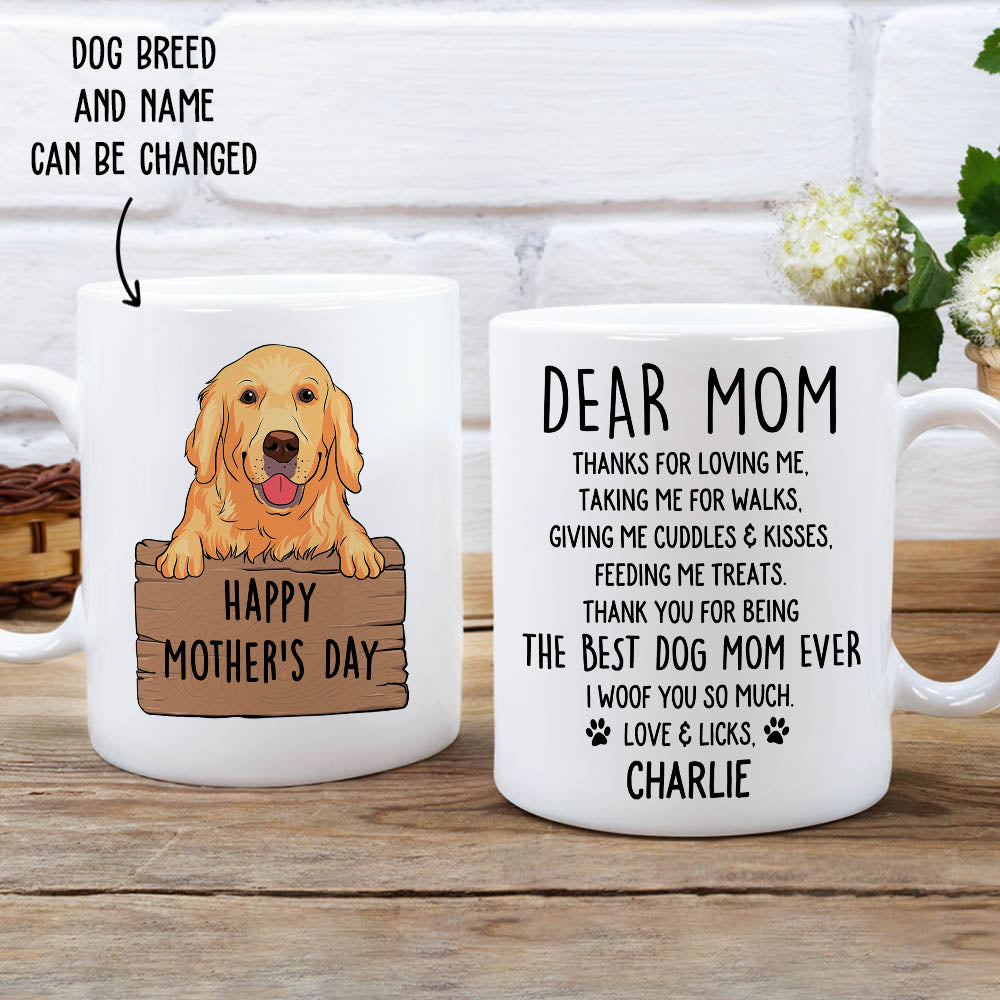 Custom Christmas Birthday Gifts For Dog Lovers • Thanks For Loving Me 1 - Personalized Coffee Mug