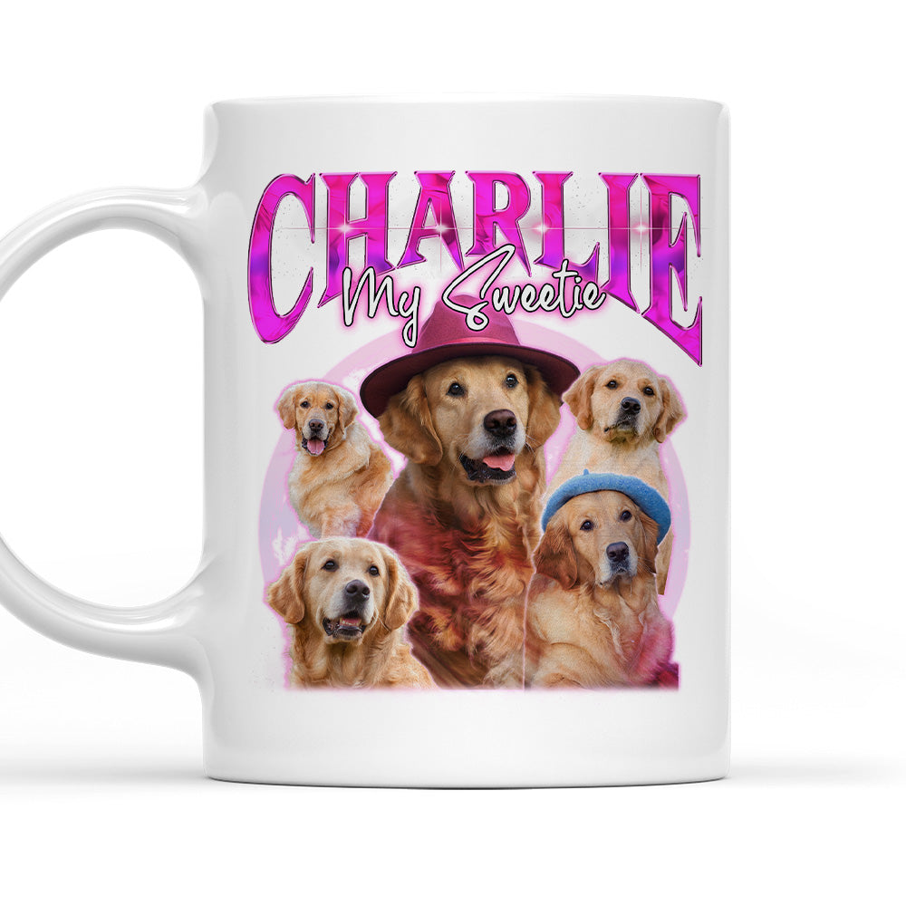 Custom Mother's day Birthday Gifts For Cat Mom, Cat Lovers • Pet Face Vintage Version 5 - Personalized Coffee Mug