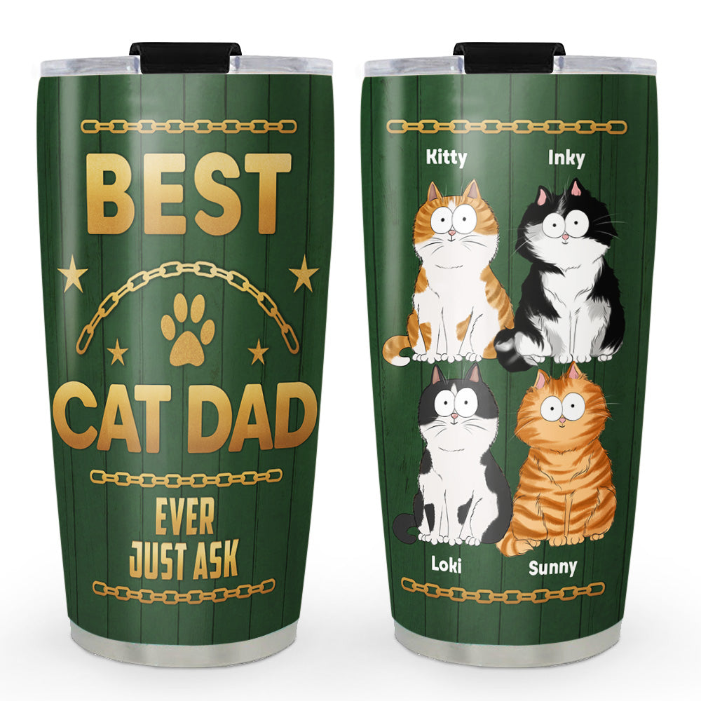 Custom Mother's day Birthday Gifts For Cat Mom, Cat Lovers • Best Cat Dad Ever - Personalized Tumbler