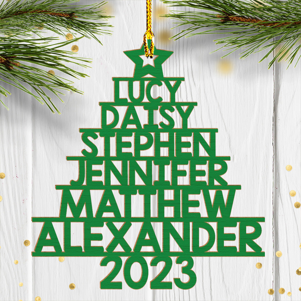 Family Name 2023 New Version - Personalized 1-layered Wood Ornament
