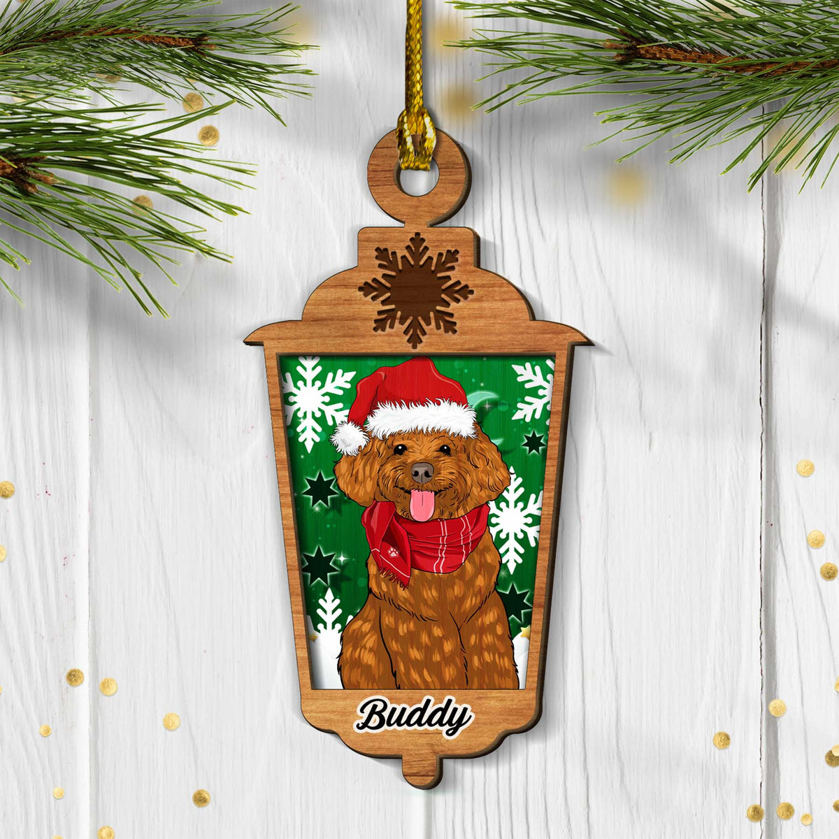 Custom Christmas Decor Home Birthday Gifts For Dog Lovers • Happy Dog - Personalized 2-layered Wood Ornament