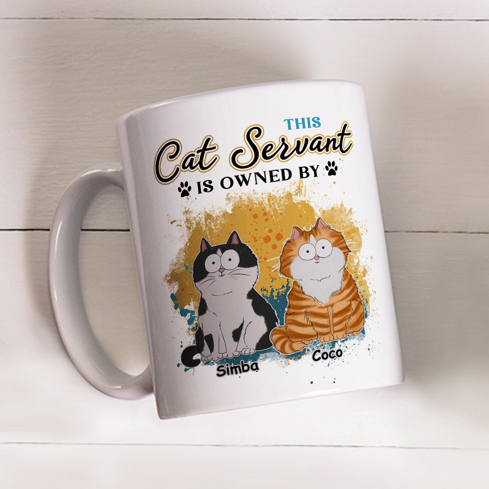 Custom Photo Mother's day Birthday Gifts For Cat Mom, Cat Lovers • This Cat Servant - Personalized Coffee Mug