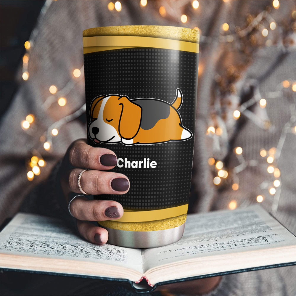Custom Christmas Birthday Gifts For Dog Dad, Dog Lovers • Bite His Butt - Personalized Tumbler