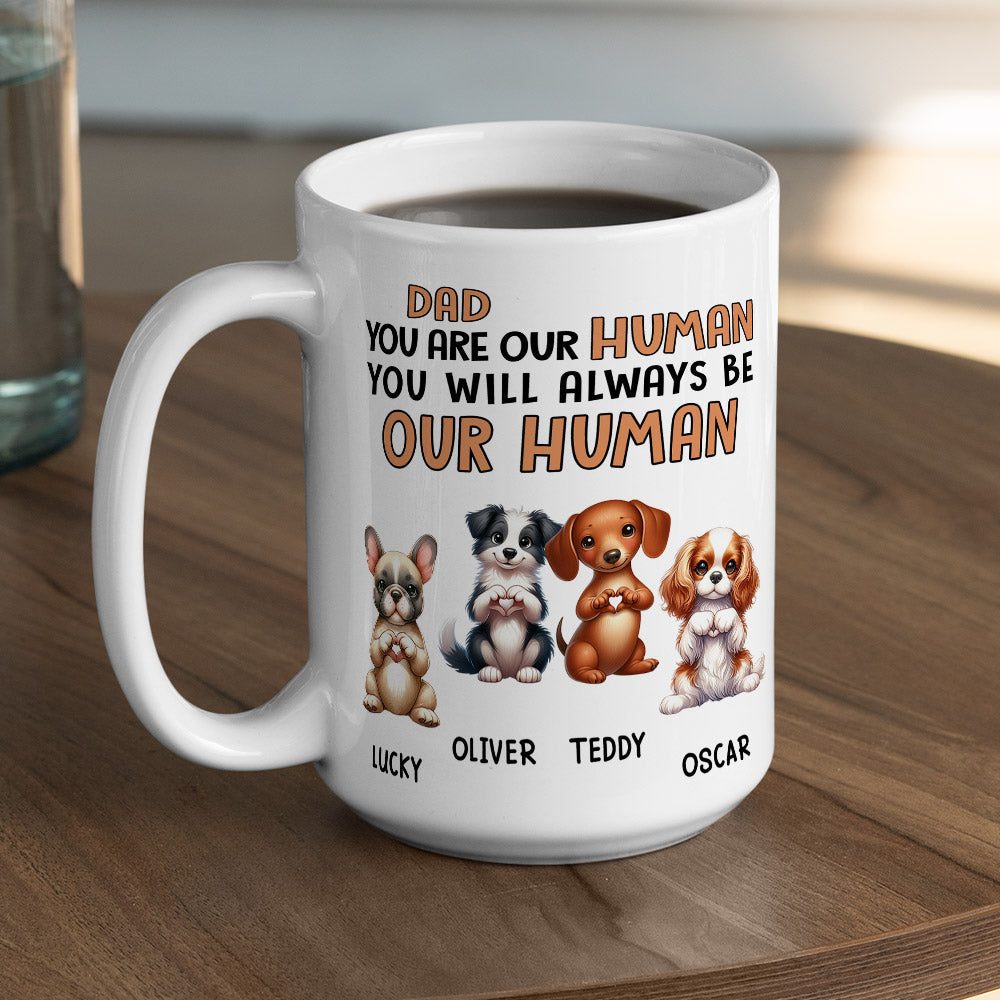 Custom Photo Mother's day Birthday Gifts For Dog Mom, Dog Lovers • Mom You Are Our Human - Personalized Coffee Mug