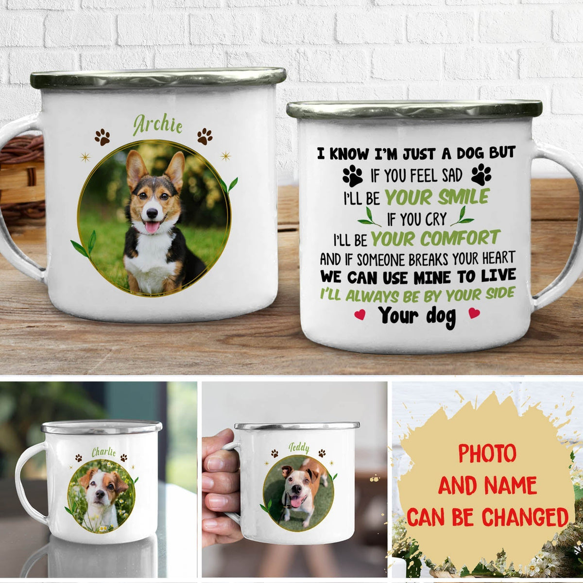 Custom Photo Christmas Birthday Gifts For Dog Lovers • I'll Always Be Your Smile - Personalized Photo Campfire Mug