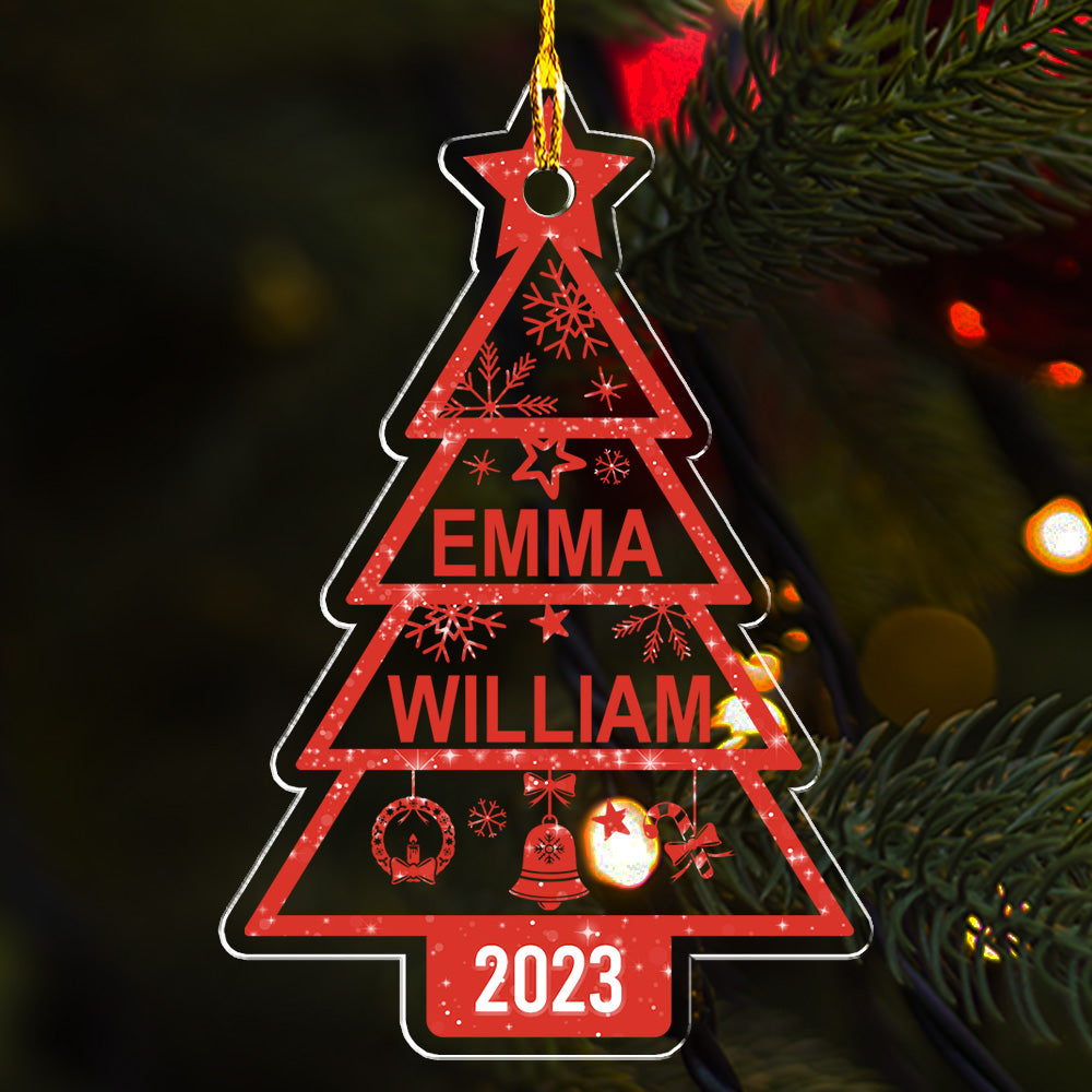 Family Christmas Tree - Personalized Acrylic Ornament