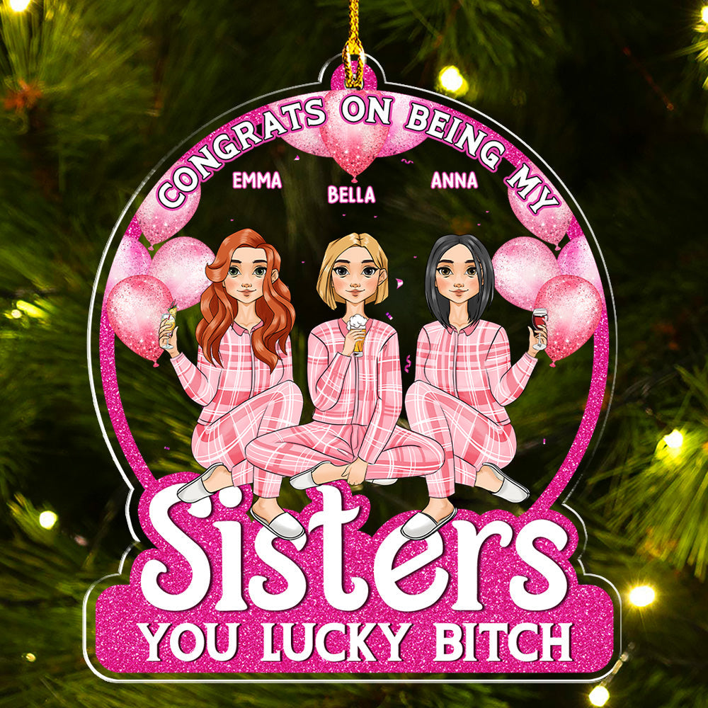 Pink Besties Forever - Personalized Acrylic Ornament